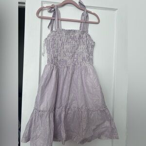 Purple Striped Mini Dress